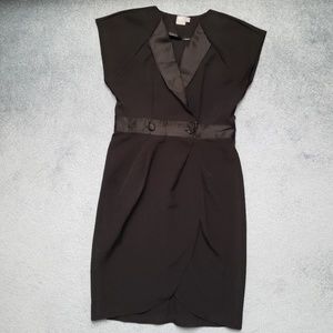 ASOS TUX MIDI DRESS W/ SATIN DETAIL